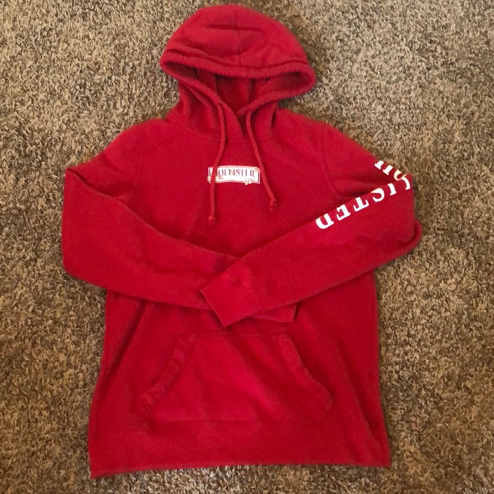 Red Hollister hoodie, size S never worn sweatshirt